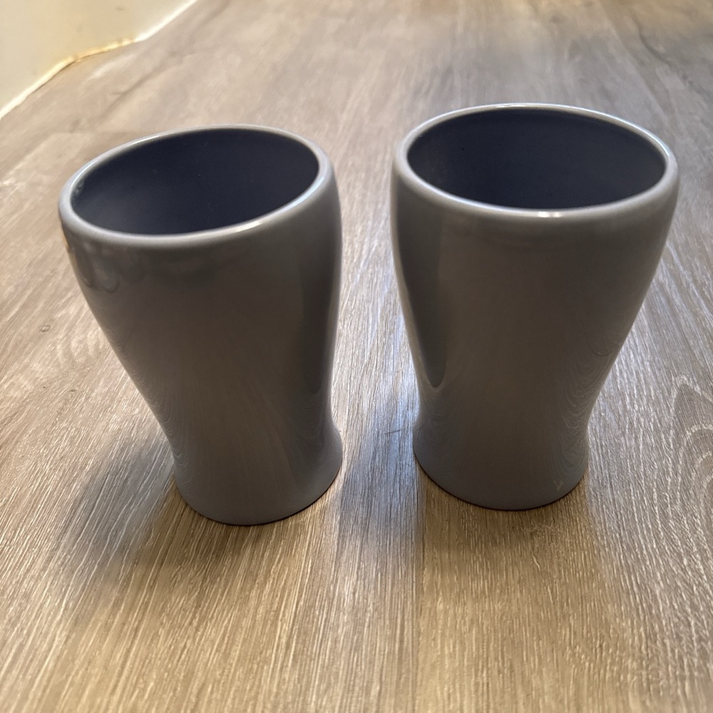 Set of Two Purple Ceramic Holders